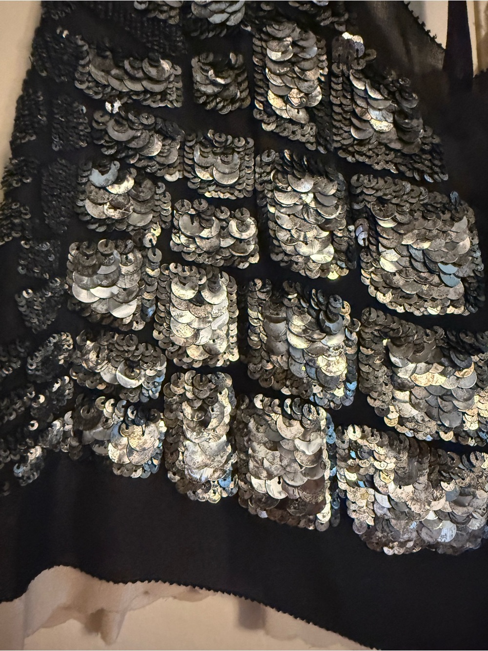 100% Silk Phillip Lim Black Sequin Cropped tie back Top - Picture 2 of 10
